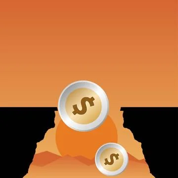 Dollar falling Stock Illustration