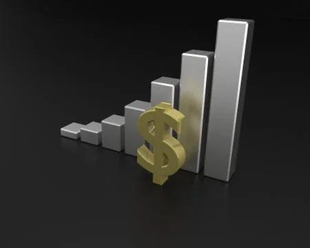 Dollar financial graph Stock Illustration