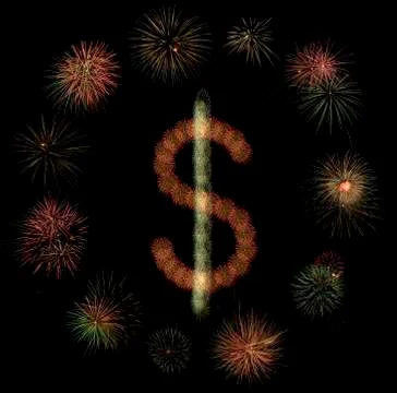 Dollar fireworks Stock Illustration