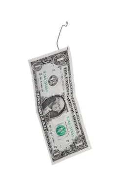 Dollar on the fish hook Stock Photos