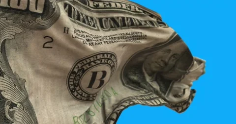 Dollar flag closeup. Dollar flag waving in the wind. Video stock 156792567