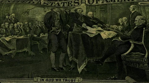 Dollar Flag with Declaration of Independence Loop Stock Footage 241233795