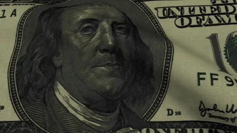 Dollar Flag with Franklin Loop Stock Footage 241233782