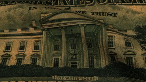 Dollar Flag with White House Loop Video stock 241234939