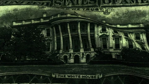 Dollar Flag with White House Loop Video stock 241235640