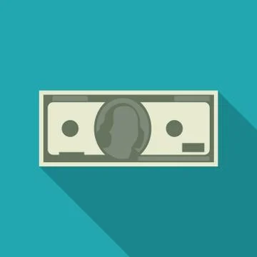 Dollar flat icon Stock Illustration