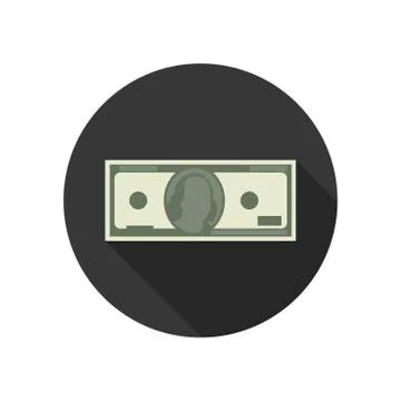Dollar flat icon Illustrazione stock