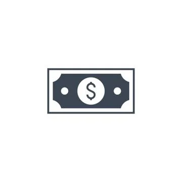 Dollar Flat related vector glyph icon. Stock Illustration
