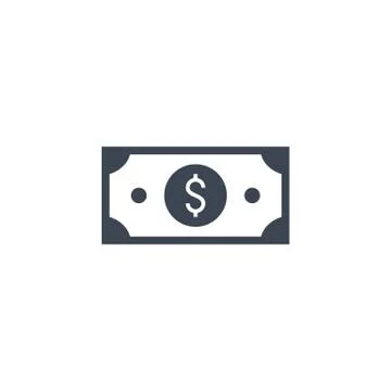 Dollar Flat related vector glyph icon. Stock Illustration