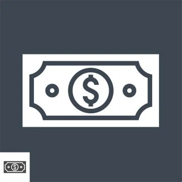 Dollar Flat Vector Icon Stock Illustration
