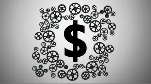 Dollar in gears animation Stock Footage 37630789