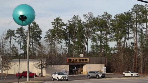 Dollar General traffic and waving balloon Stock Footage 149454033
