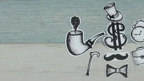 Dollar in the gentleman style scroll Stock Footage 91281714