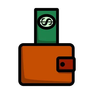 Dollar Get Out From Purse Icon Stock Illustration