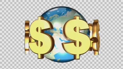 Dollar globe 002 Stock Footage 66939086