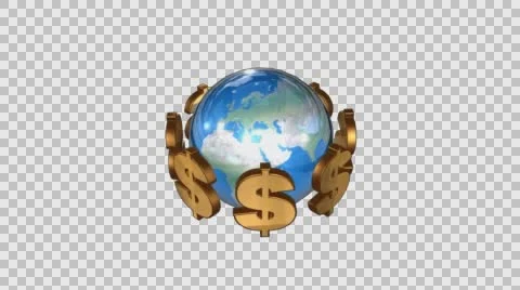 Dollar globe Stock Footage 66879544