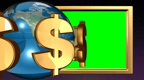 Dollar globe04 Stock Footage 66897626