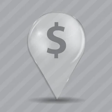 Dollar Glossy Icon Vector Illustration Stock Illustration