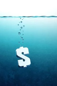 Dollar go down Stock Illustration