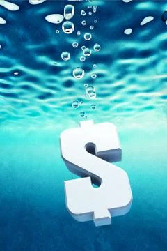 Dollar go down Stock Illustration