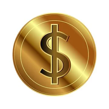 Dollar gold coin Stock Illustration