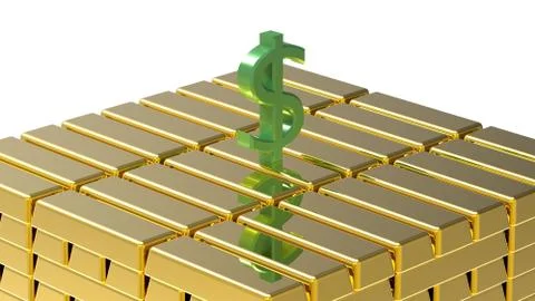 Dollar on gold Stock Illustration