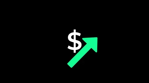 Dollar Green Up Arrow Icon Vídeo Stock 340305260