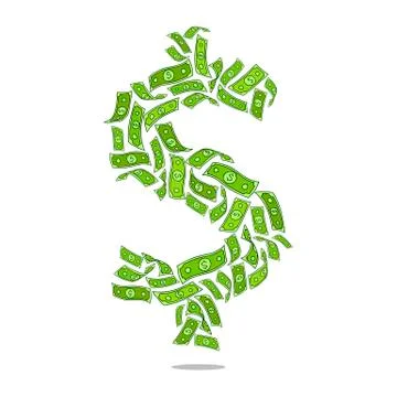 The dollar as the greenback flying Stock Illustration