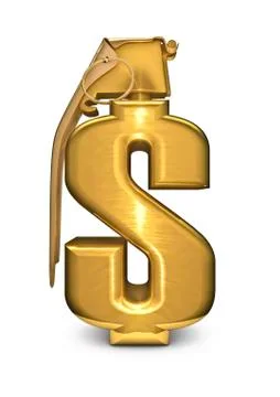 Dollar grenade gold Illustrazione stock