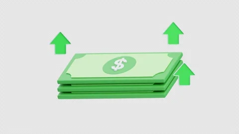 Dollar Growth Up 3D Animation Stock Footage 318517504