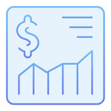 Dollar growth chart flat icon. Currency graph blue icons in trendy flat style Stock Illustration