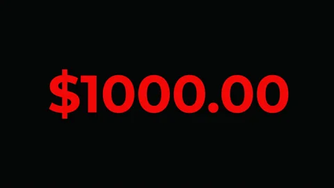 Dollar growth timer up to 1000 , one thousand Dollar Money Animated Countdown. Stock Footage 131308690