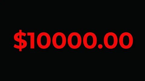 Dollar growth timer up to 10000, ten thousand Dollar Money Animated Countdown. Stock Footage 131308766