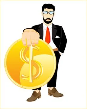 Dollar in hand Stock Illustration