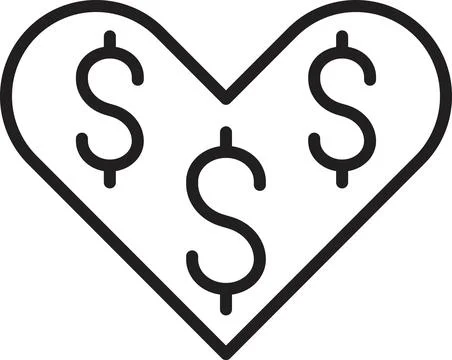Dollar heart icon vector 库存插图