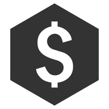 Dollar Hexagon Flat Vector Icon Stock Illustration
