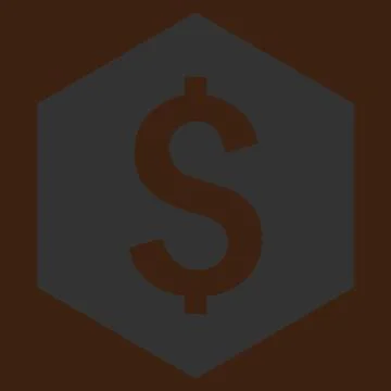 Dollar Hexagon Flat Vector Icon Illustrazione stock