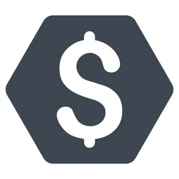 Dollar Hexagon Flat Vector Icon Illustrazione stock