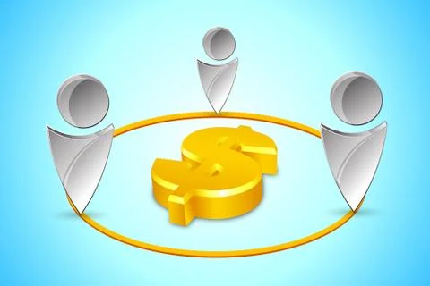 Dollar with human icons Stock Illustration