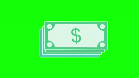 Dollar Icon Animation  Green Screen Money Effect Video Footage Stock Footage 324627773