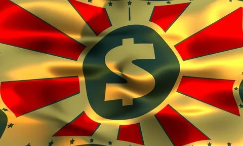 Dollar icon on banner Stock Illustration
