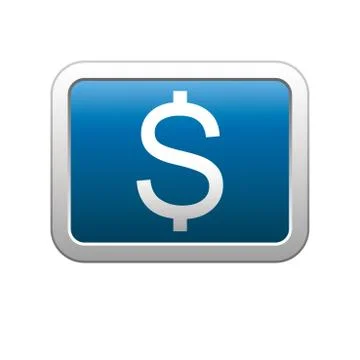 Dollar icon on blue Stock Illustration