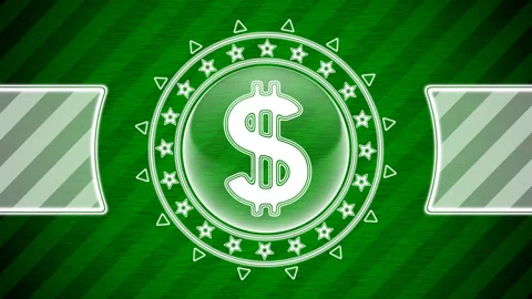 Dollar icon in circle shape and green striped background. Looping footage. Stock Footage 141270820