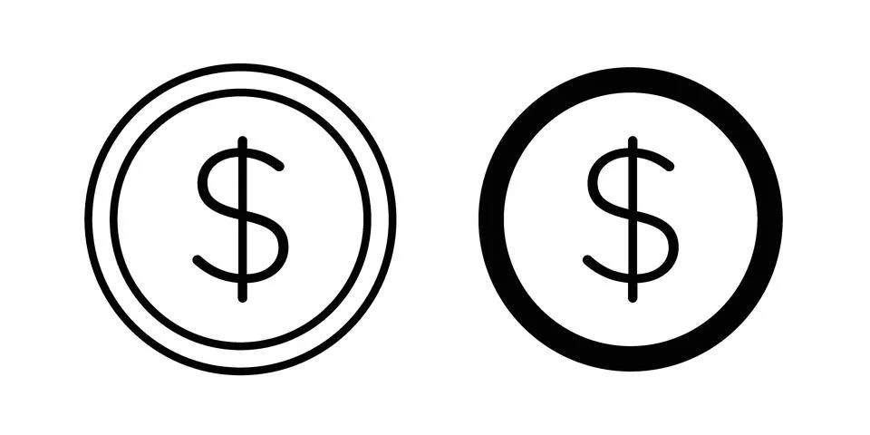 Dollar icon concept logo design collection Stock Illustration
