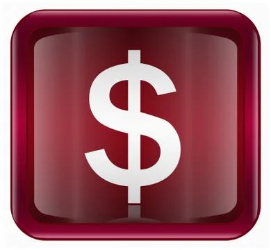 Dollar icon dark red, isolated on white background 스톡 일러스트