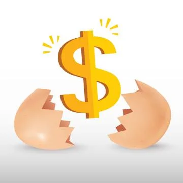 Dollar icon with egg Stock Illustration