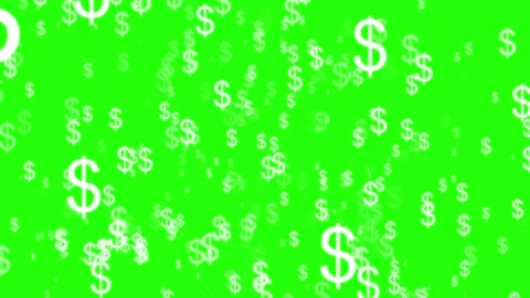 Dollar icon falling animated rain US dollar symbol green screen video chrom.. Stock Footage 273719889