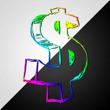 Dollar icon illustration Stock Illustration