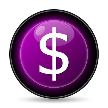 Dollar icon. Internet button on white background.. Stock Illustration