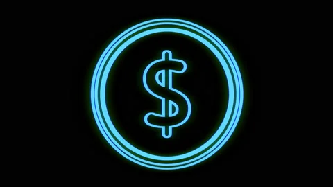 Dollar icon isolated on black background, fashionable style symbol and sign. Stock Footage 220113625